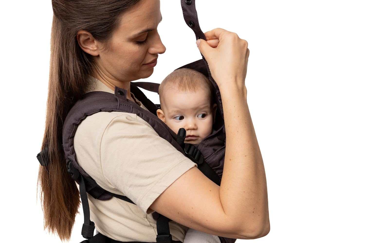 Boba X Baby Carrier - Newborn to Toddler Adjustable, 2-in-1 Convertible Front and Backpack Carrier 7 to 45 lbs, Ergonomic Baby Carrier with Crossable Straps (Charcoal)