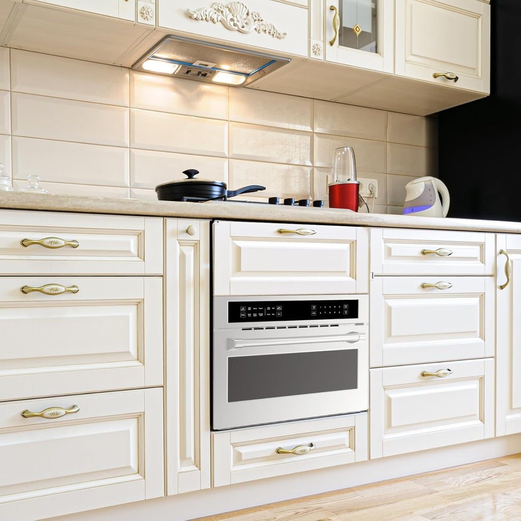 GarveeHome 30 ft Microwave Convection Oven, 1.6 Cu Ft Built In Microwave Oven with Air Fryer-Child Safety Lock-Drop Down Door, 1700W Touch Control-Multiple Cooking Modes, Ideal for Modern Kitchens