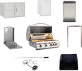 BLAZE BBQ Outdoor Gas Grill Package of 32' LTE Built-in Gas Grill, Dop-In Single Side Burner, 32' Door & Two Drawers Combo, Roll Out Double Trash Drawer, 20' Compact Refrigerator, and Accessories