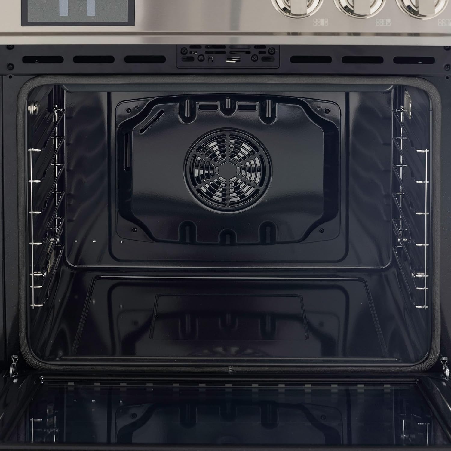 48 Inch Professional Induction Range with Double Convection Ovens, Air Fry, 7 Burner Electric Stove, Pizza Stone - Stainless Steel