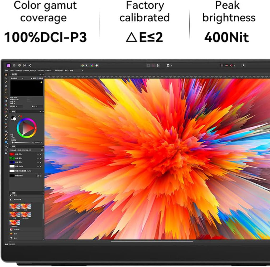 EHOMEWEI Q1 16' Ultra-Slim Portable Monitor 2560 * 1600 QHD Laptop Screen Extender with 100% sRGB, Eye Care IPS Display, Integrated Kickstand, Plug & Play for MacBook, PC, Phone, Switch, Xbox