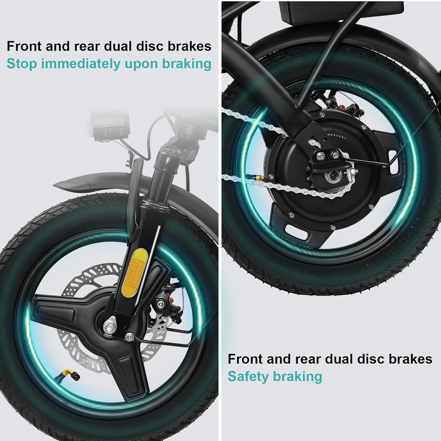 Electric Bike for Adults and Teens, 560-740W Motor, 20-25MPH Compact Commuter Folding Ebike, 32 Miles Range, 48V 10Ah Battery, 3-Level Pedal Assist, 14' Foldable Electric Bicycle, UL 2849 Certified