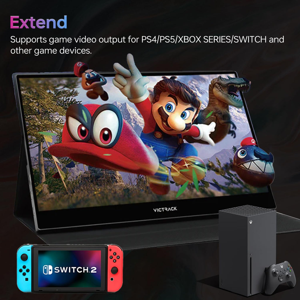 Victrack 4K Touchscreen Portable Monitor, 13.3' Ultra UHD, Designed for Handheld Gaming pc, Style as ASUS Rog Ally, Lenovo Legion go, 100% RGB IPS Computer Gaming Display HDR Monitor Cover