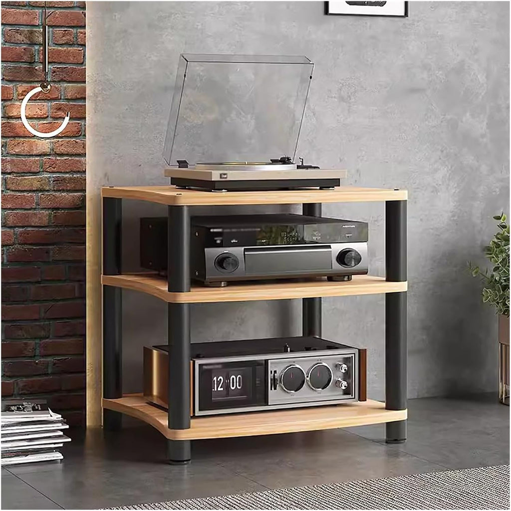 YLLFFLL Stereo Stands for Small Spaces/Living Room/Bedroom/Home, 1/2/3/4-tier Wooden & Metal Av Component Media Stand Stereo Cabinet, Heavy Duty Audio Equipment Rack(#1,3 Tier)