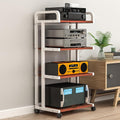 HiFi Rack Record Player Stand, 3/4/5 Tier AV Media Player Stand, Audio/Video Component Stereo Cabinet for Record Player, Amplifier, Entertainment Equipment(Style C,50x40x111cm)