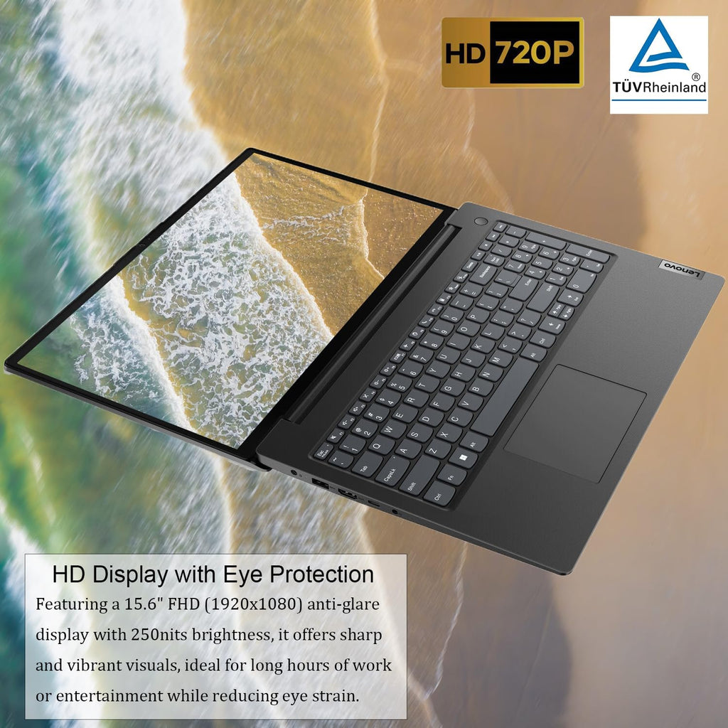 Lenovo V15 Laptop | Intel Pentium Silver N6000 Processor | 15.6' FHD (1920 x 1080) | 24GB RAM | 512GB SSD | Ethernet RJ-45 | Military Durability | Windows 11 Pro | Black (Renewed)
