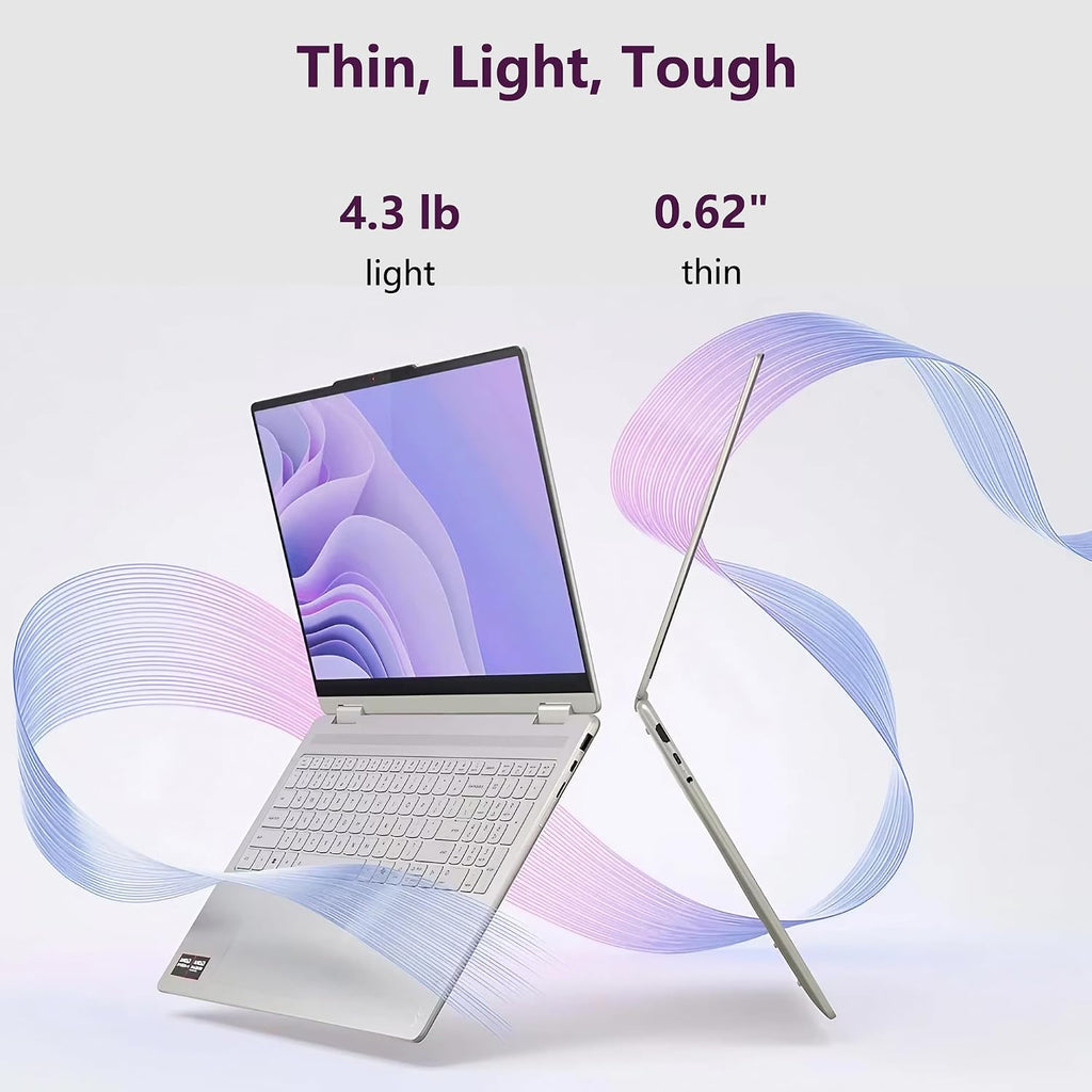 Lenovo Yoga 7 2-in-1 AI PC Laptop | 16' WUXGA IPS Touch | AMD Ryzen AI 5 340 (Up to 50 Tops) | 16GB DDR5 1TB SSD | for Creator Business Professional Wi-Fi 7 Stylus Win11 Pro w/DLCA Accessory