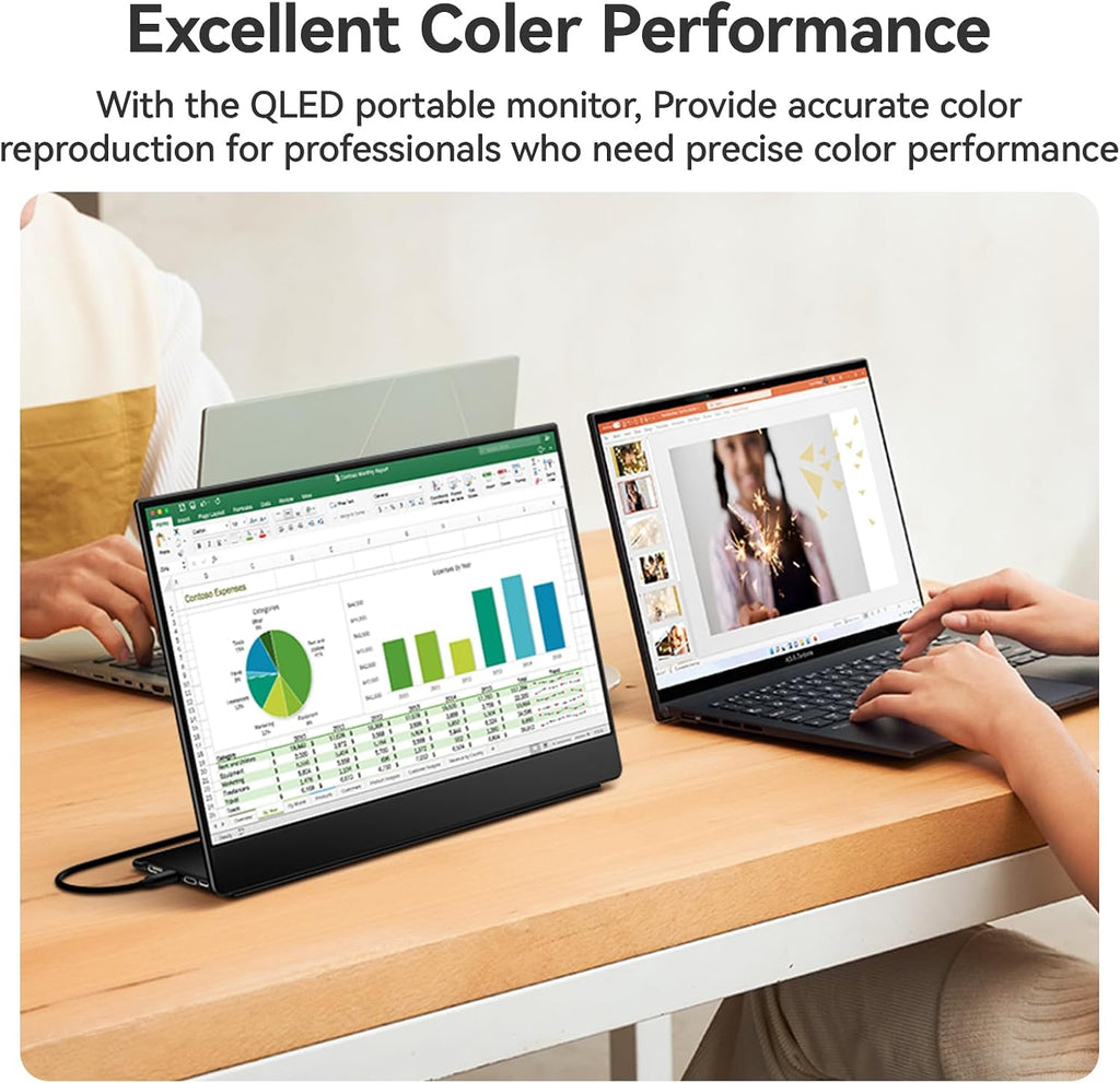 EHOMEWEI Q1g Pro 260Hz QLED 2.5K Portable Gaming Monitor, 15.6' 400Nit Brightness 16:9 Display 2560 * 1440 100% DCI-P3 for Working/Gaming/Travel Phone/Switch/Windows MacOS