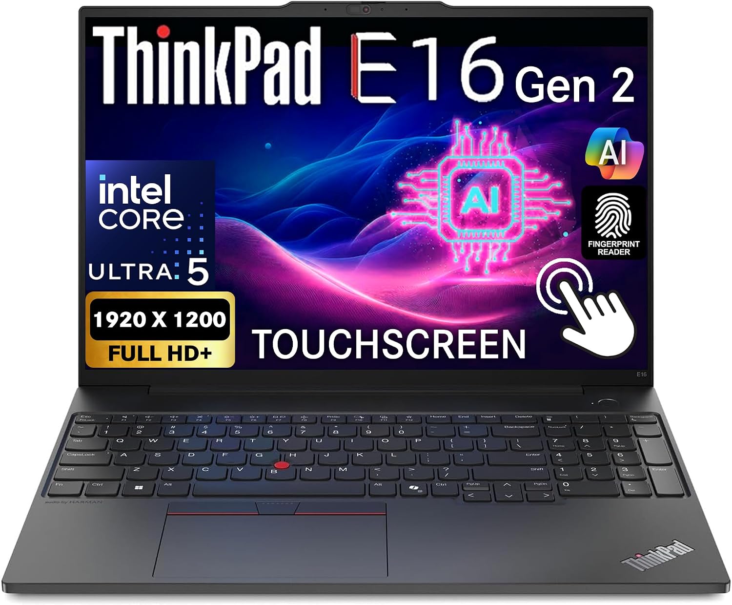 Oemgenuine Lenovo ThinkPad E16 Gen 2, Touchscreen WUXGA 16' Display, Intel Ultra 5-125U, 16GB DDR5 RAM, 1TB NVMe, FP, Backlit KB, WiFi 6E + BT, RJ-45, FHD Webcam, W11P, AI Business Laptop