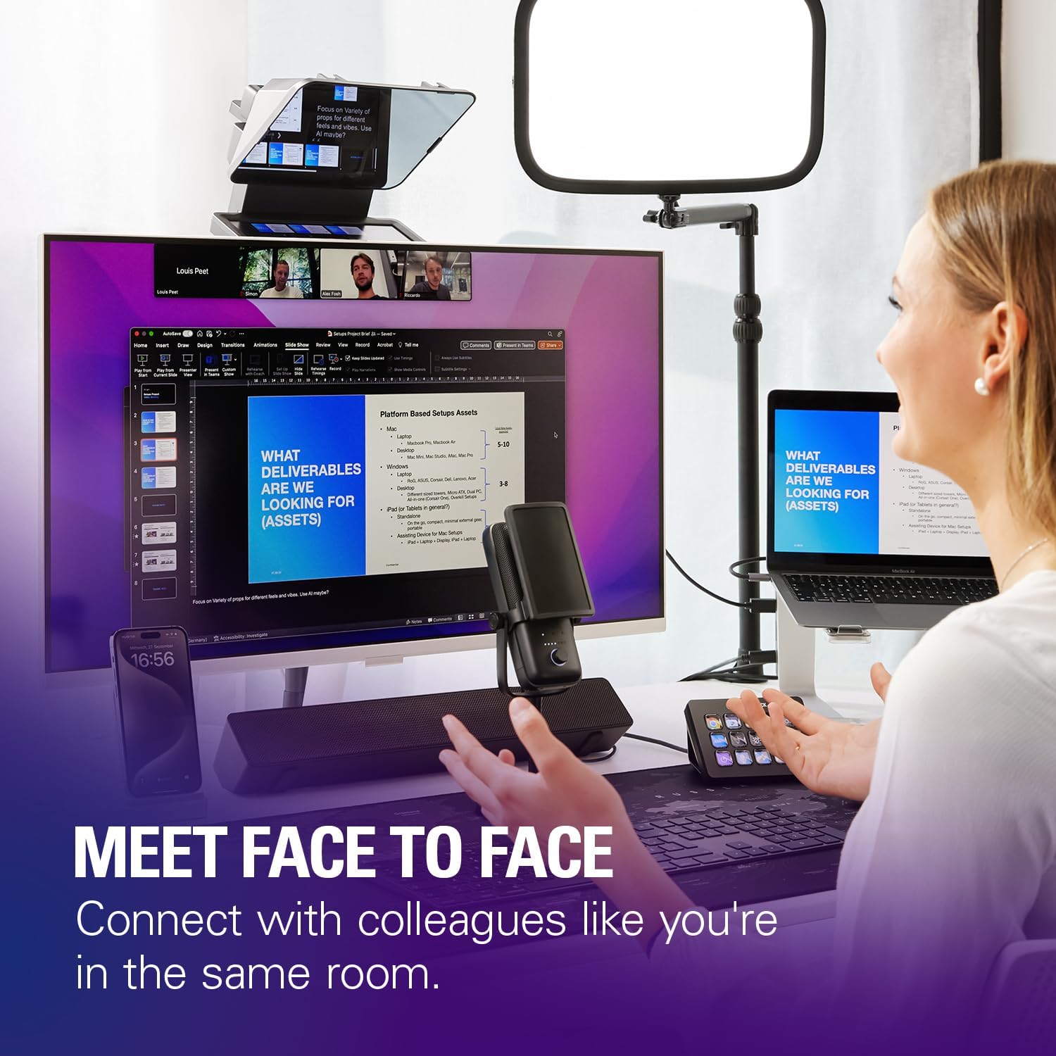 Elgato Prompter â€' Teleprompter with Built-in Screen for YouTube, Twitch, Zoom and More, 1080 Pixels, Supports DSLR/Webcam/Smartphone, Drag & Drop Monitor Display, Works with Mac/PC & Stream Deck