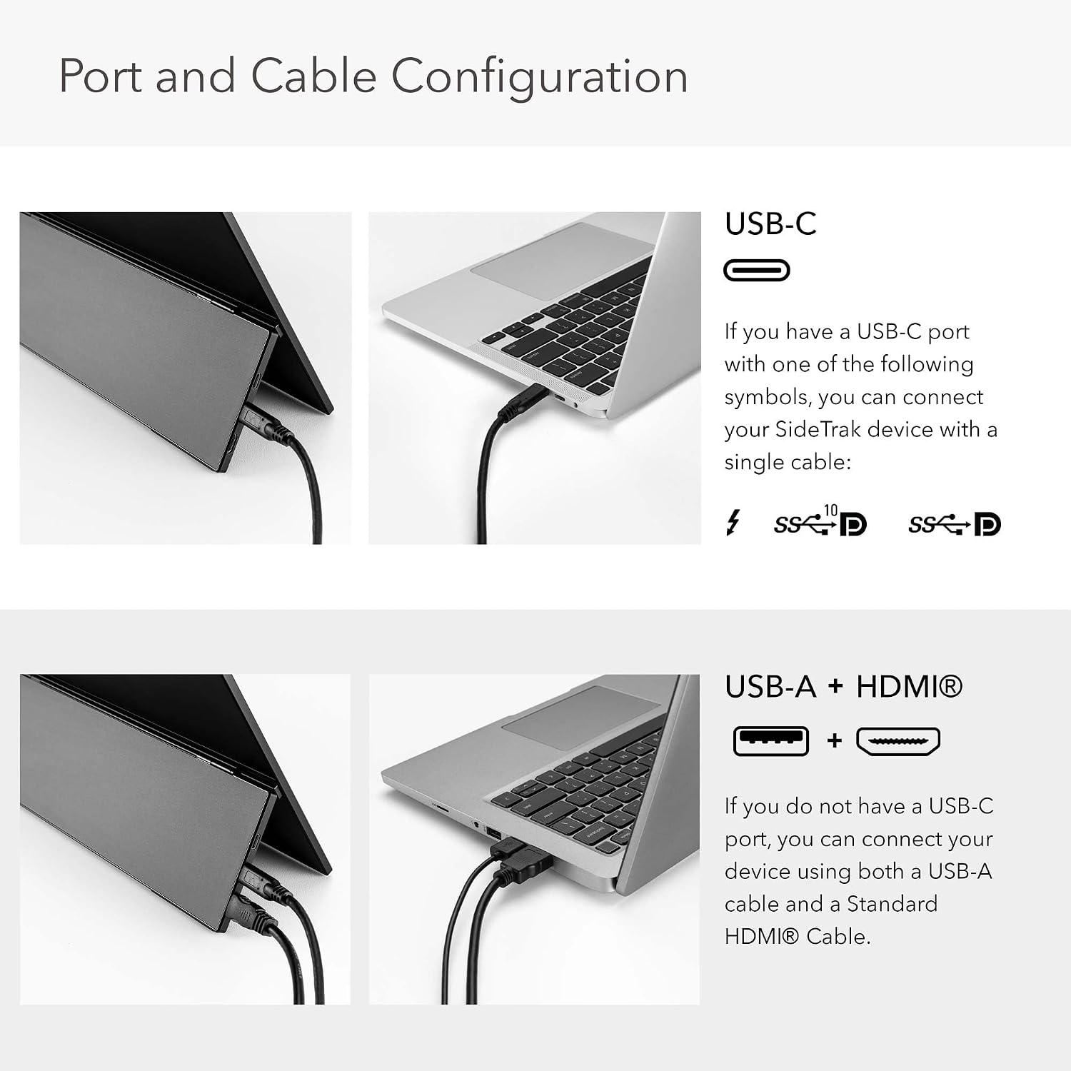SideTrak Solo Pro 13' Touchscreen Portable Monitor for Laptop | 1080p LED Small Laptop Screen Extender | Kickstand | 10ms Response Time | 60Hz Refresh Rate | USb-C, Mini-HD | 1.6 lbs Travel Monitor