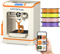 Entina Tina2C Mini 3D Printer for Kids & Beginners, Fully Assembled, Auto Leveling, Easy Setup, WiFi & APP Control, 1500+ Model Library, 20+ Create DIY Module, Includes 4 Color PLA for Home & School