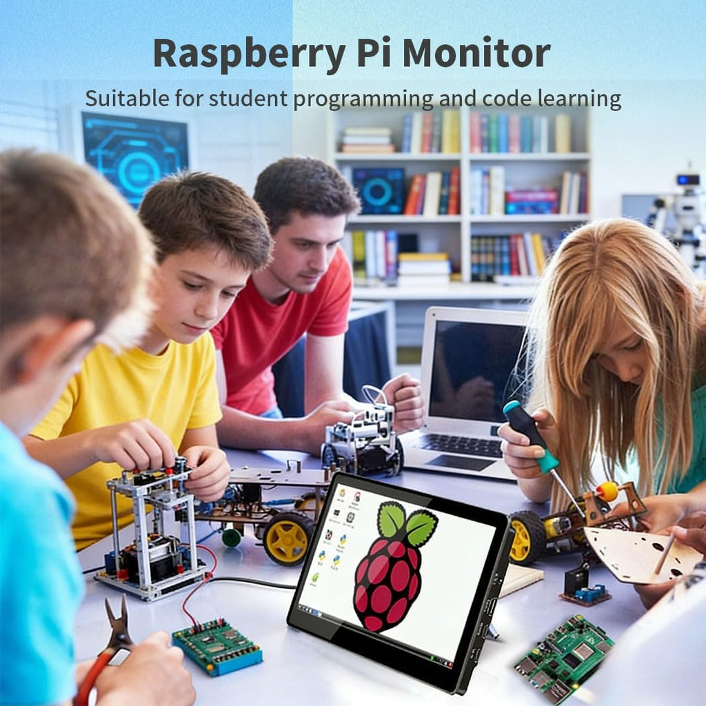10.1' Touch Screen Monitor, IPS 1280x800 Small USB-C Secondary Display, 10-Point Touch, HDMI, VESA, Dual Speakers, Mini Monitor for Laptop PC Raspberry Pi 3D Printer