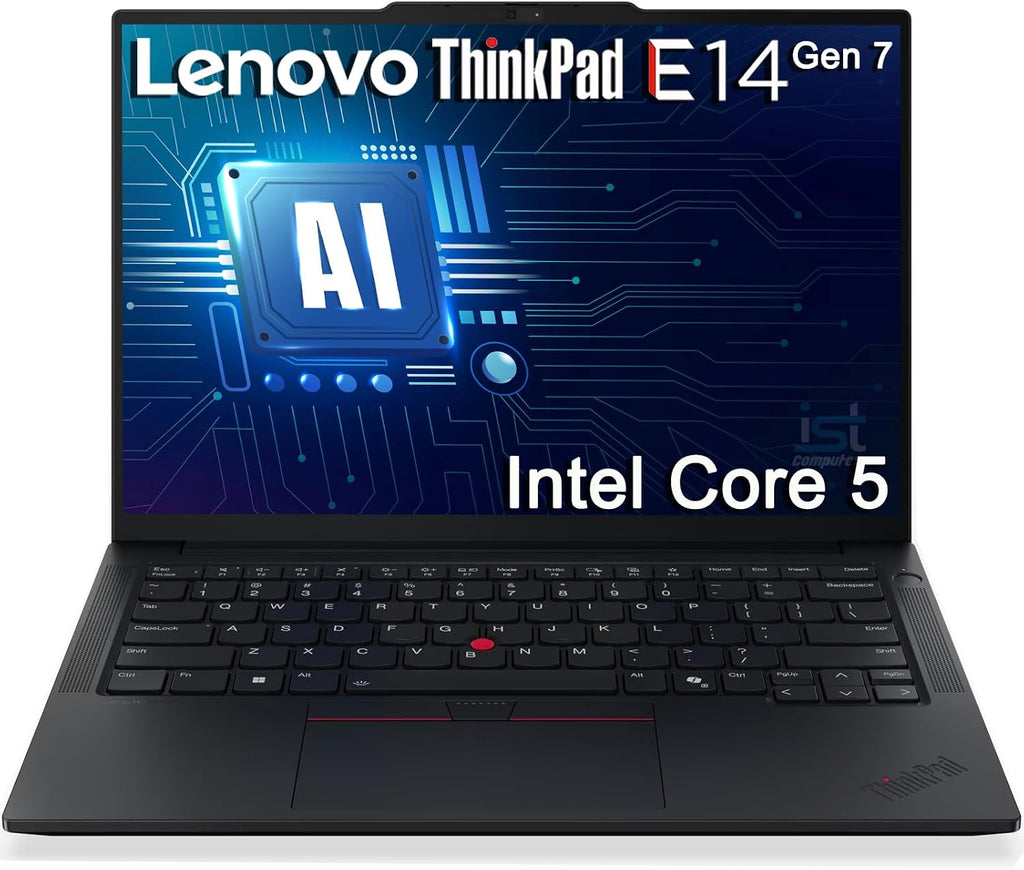 Lenovo ThinkPad E14 Gen 7 Business Laptop, 14' FHD+, Intel Core 5 210H (> i7-1355U), FP, IR Webcam, Backlit KB, Thunderbolt 4, IST Computer Customized 16GB/32GB/64GB RAM, 512GB/1TB/2TB SSD, Win 11 Pro