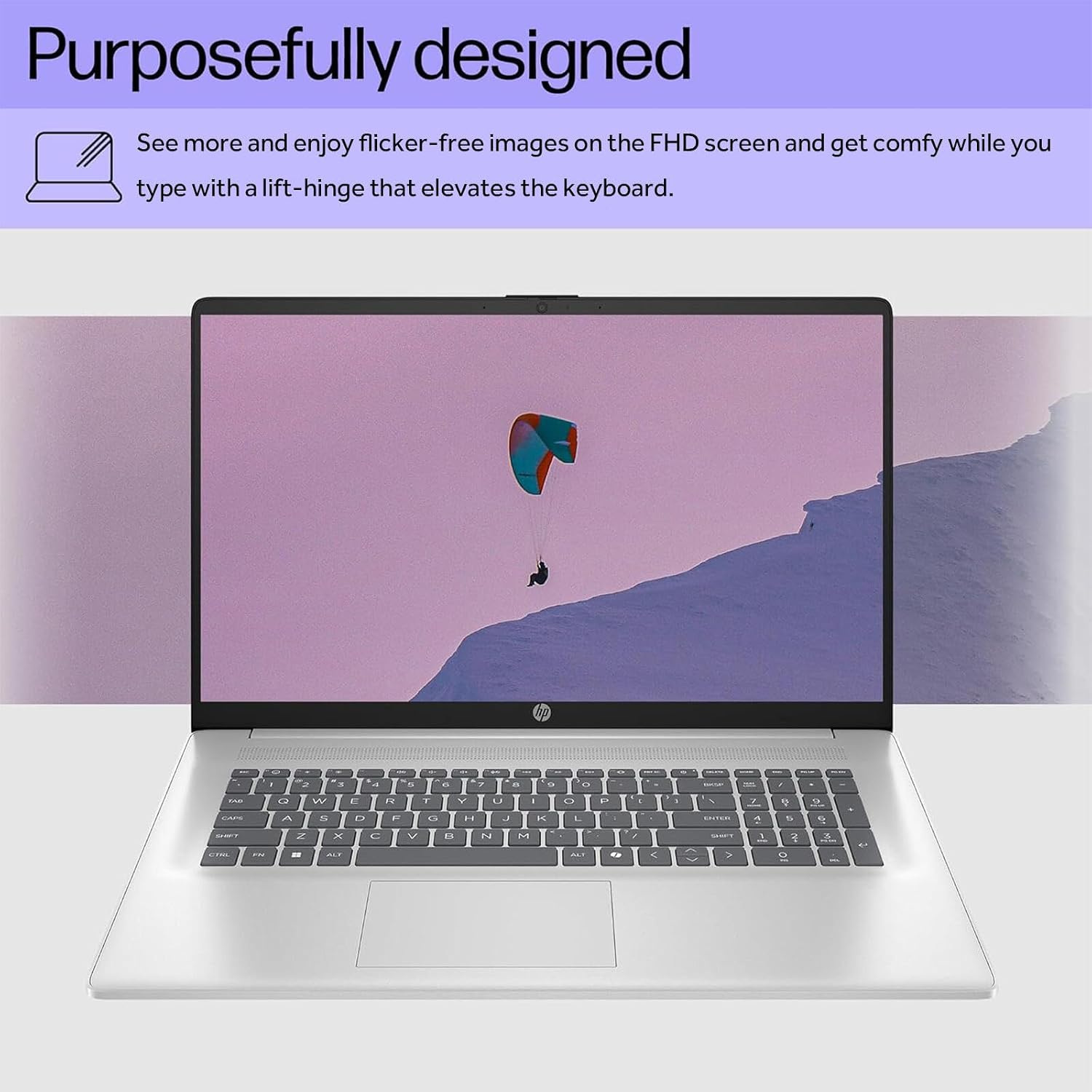 HP 17.3 inch Laptop, FHD Display, AMD Ryzen 5 7430U, 16GB RAM, 512GB SSD, AMD Radeon Graphics, Windows 11 Pro, Natural Silver, Webcam, HDMI, Wi-Fi 6, AI Copilot, w/Mytrix Accessory