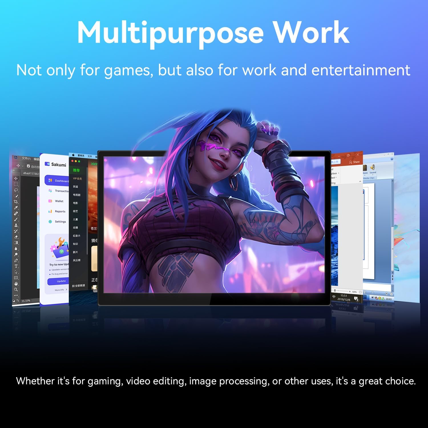 Touchscreen Portable Gaming Monitor 16 Inch QHD 2.5K(2560x1600) Monitor 144Hz(USB C Port) IPS Display, Gaming Monitor for PC Laptop Ras Pi PS4 PS5, with HDMI USB C Built-in Speakers