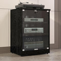 3-Layer Black AV Rack, Audio Cabinet, Media Console, Living Room, 68' x 64' x 27'