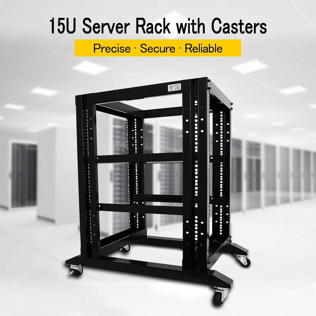 15U 4 Post Open Frame 19inch Server/Audio Steel Rack 22inch Deep