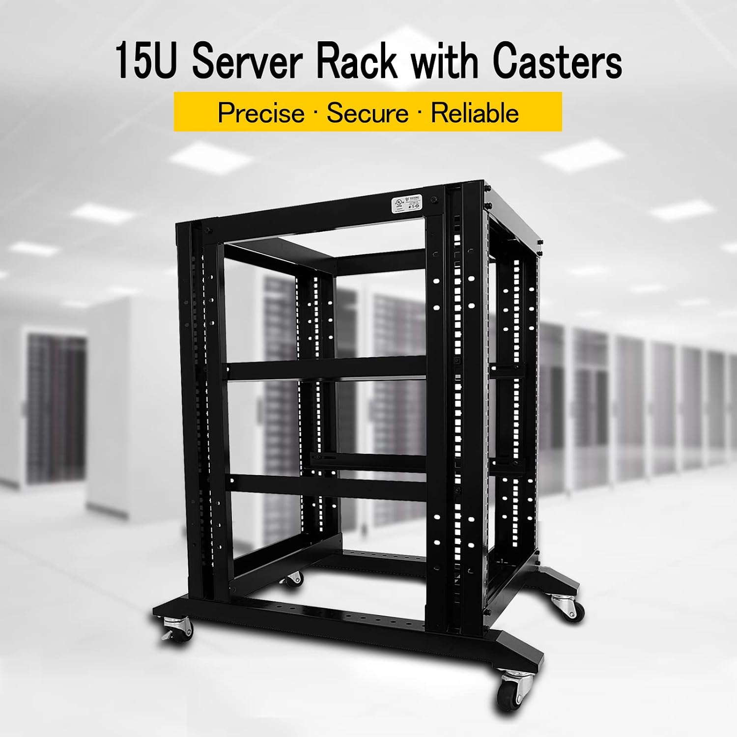 15U 4 Post Open Frame 19inch Server/Audio Steel Rack 22inch Deep