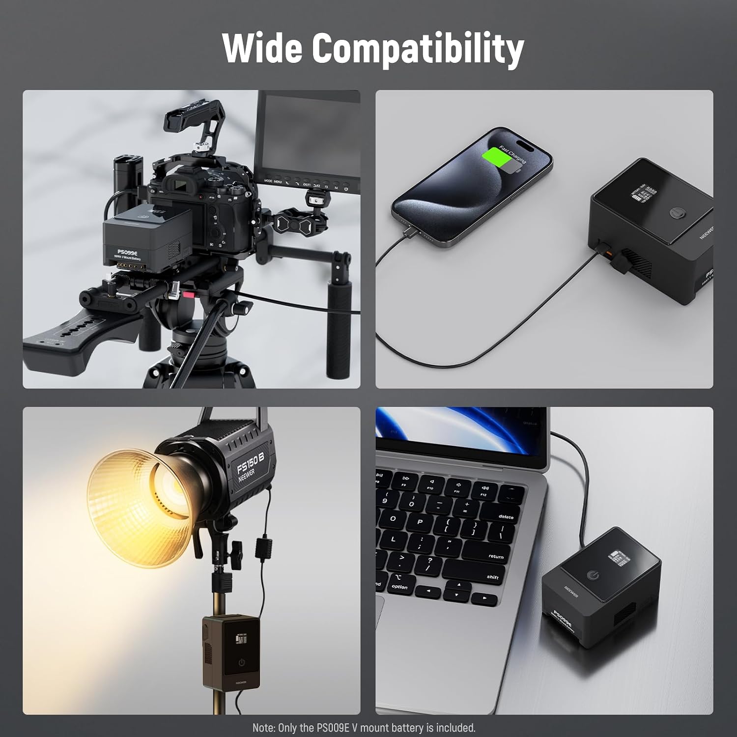NEEWER V Mount Battery PS099E with Type C Cable, 6800mAh 99Wh 14.5V Mini V Lock with OLED Display, Fast Charging 65W PD USB C, D Tap/BP/USB A/DC Output for Video Camera Monitor Camcorder Filmmaking