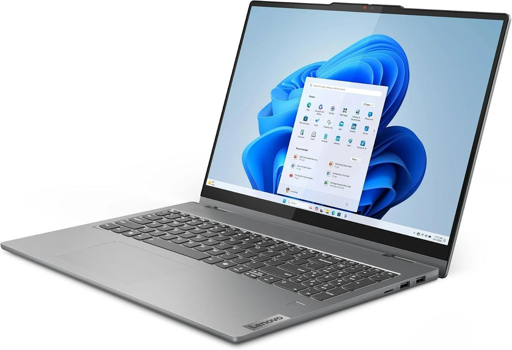 Lenovo IdeaPad 5 2-in-1 Laptop, 16' WUXGA Touchscreen, AMD Ryzen 7 8845HS, 16GB RAM, 512GB SSD, AMD Radeon Graphics, Backlit KB, Wi-Fi6, FP Reader, Win11, Luna Grey, w/2TB USB Drive, W/GaLiMu