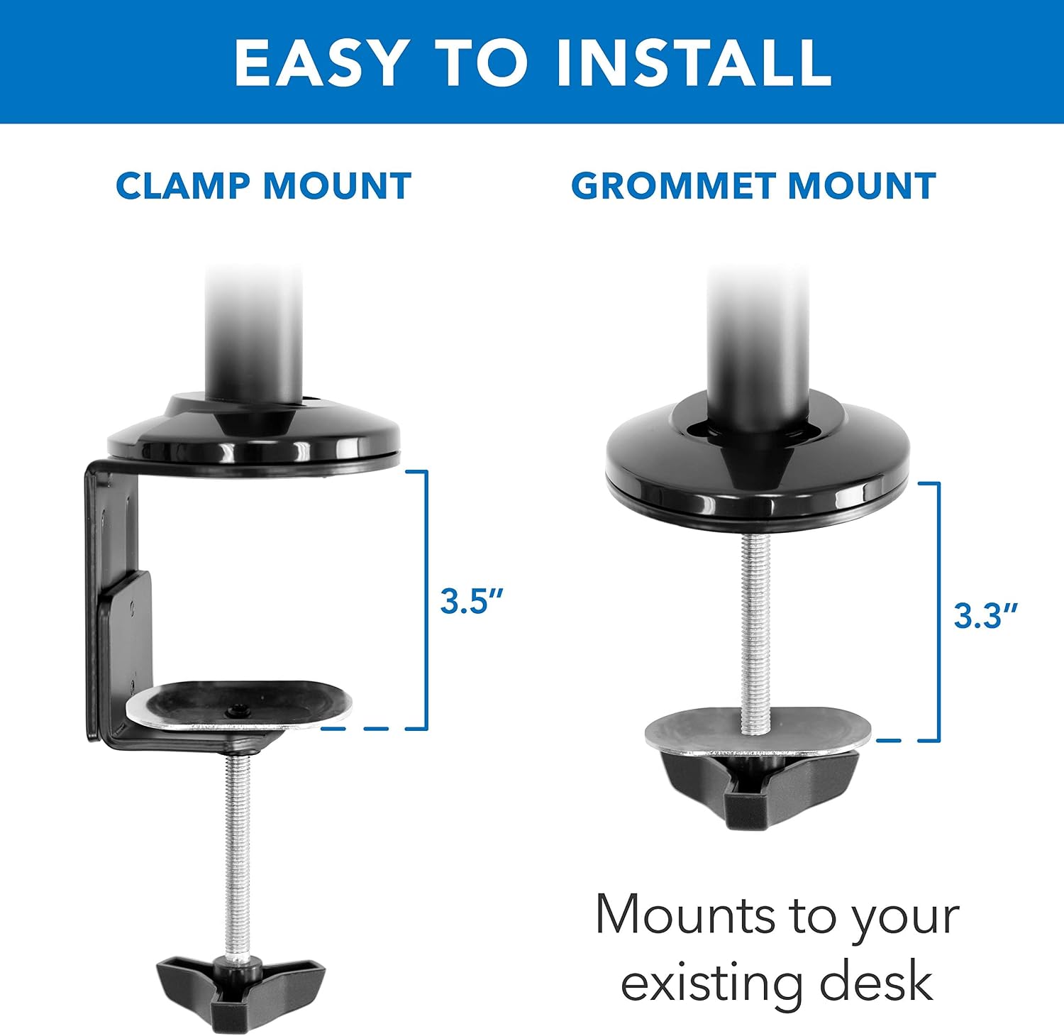 Mount-It! Sit-Stand Monitor Arm Desk Mount with Keyboard Tray, Single Monitor Fits Up to 32', Height Adjustable Gas Spring, Full Motion Articulating Arm, Clamp or Grommet, Black