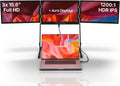 Triple Aero Pro Max 15.6'| Premium Triple Portable Monitor Extender | Full Aluminum | Quad Screens | 3×15.6' FHD 1080P HDR IPS | USB-C & HDMI | Compatible with 11-18' Laptops