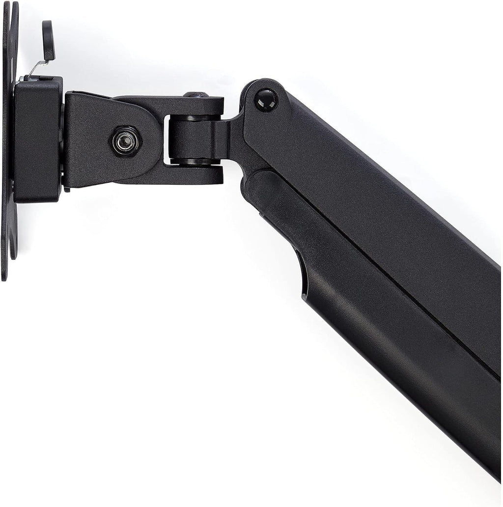 StarTech.com Desk Mount Monitor Arm - Heavy Duty Ergonomic VESA Monitor Arm - Single Display up to 9kg - Full Motion, Height Adjustable, Articulating - Aluminum - C-Clamp/Grommet- Black (ARMPIVOTHDB)