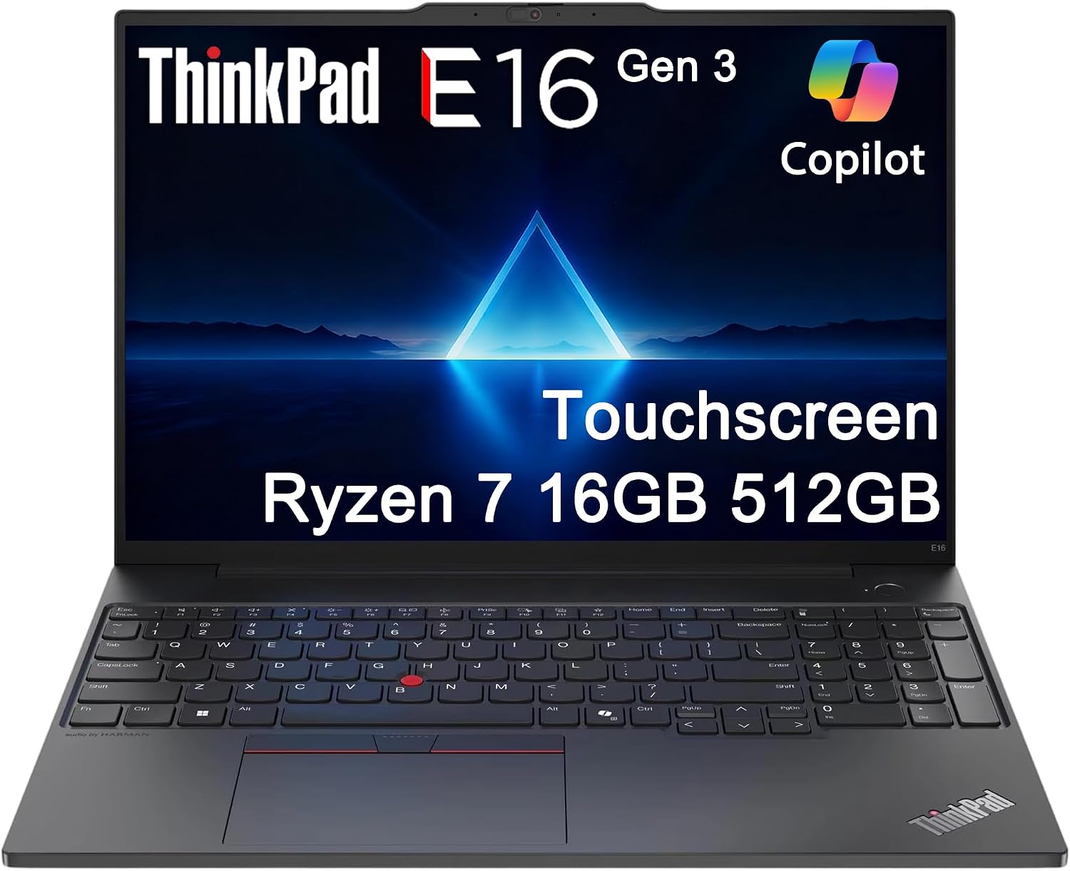 Lenovo ThinkPad E16 Gen 3 Business AI PC Laptop (16' FHD+ Touchscreen, AMD Ryzen 7 250 (> Intel i7-1355U), 16GB DDR5 RAM, 512GB SSD) Fingerprint, 1080P IR Webcam, Thunderbolt 4, Ethernet, Win 11 Pro