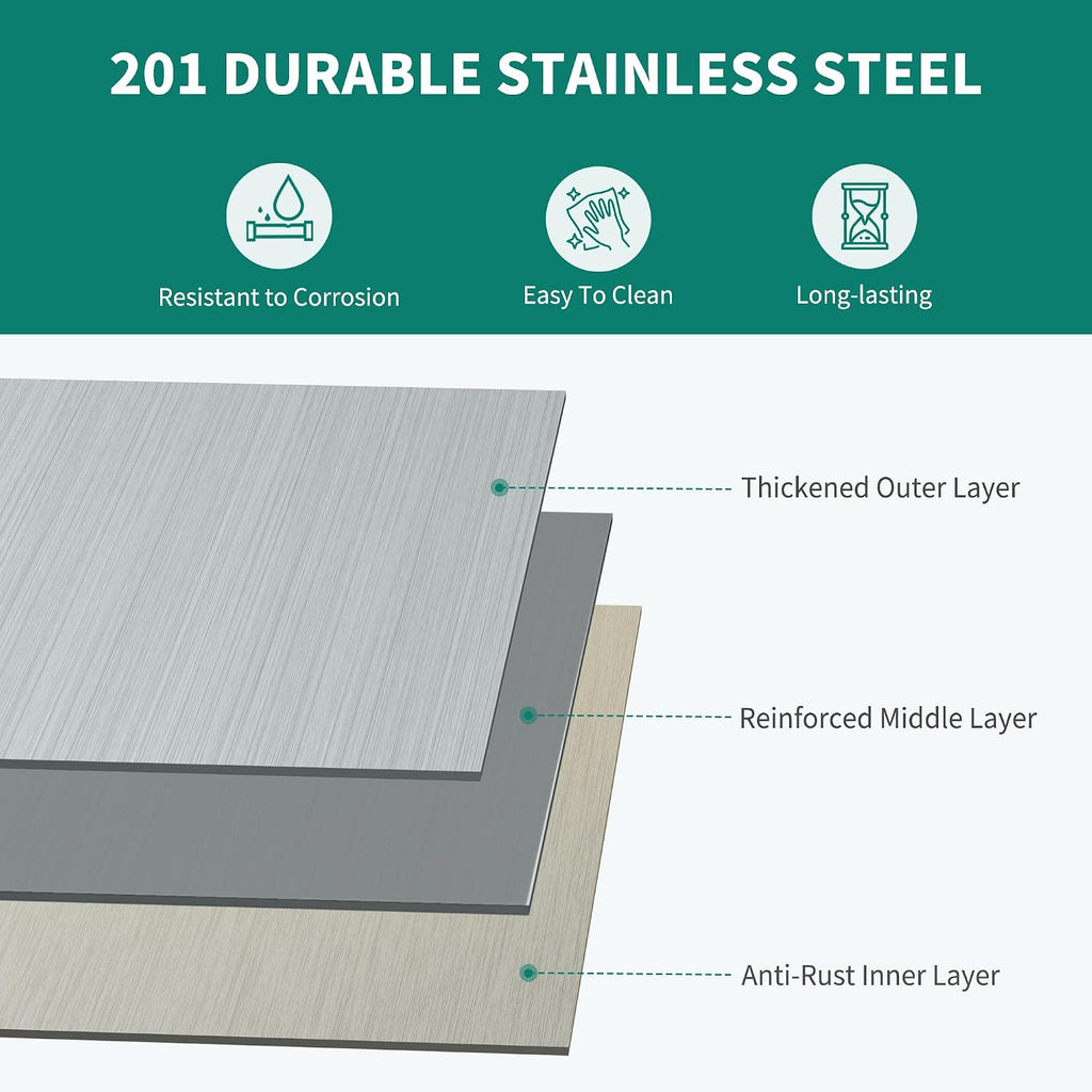 YITAHOME NSF Stainless Steel Table with Overshelves, 48' X 24' Work Table with 48' X 12' Shelf, Metal Table Prep Table for Home Kitchen Restaurant Garage Warehouse