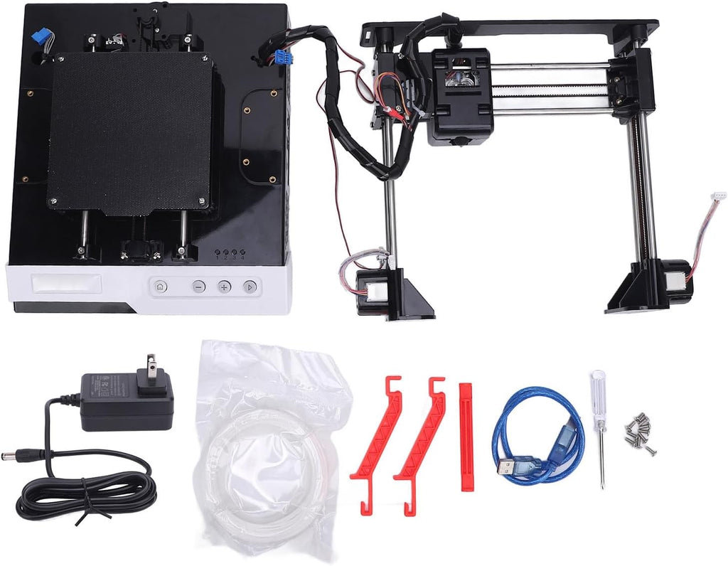 Sanpyl Mini 3D Printers, 100x100x100mm Printing Size, PLA Filament High Speed 3D Printing Machine with 4G Small Memory Card for Kids and Beginners (Orange White) (Black White)