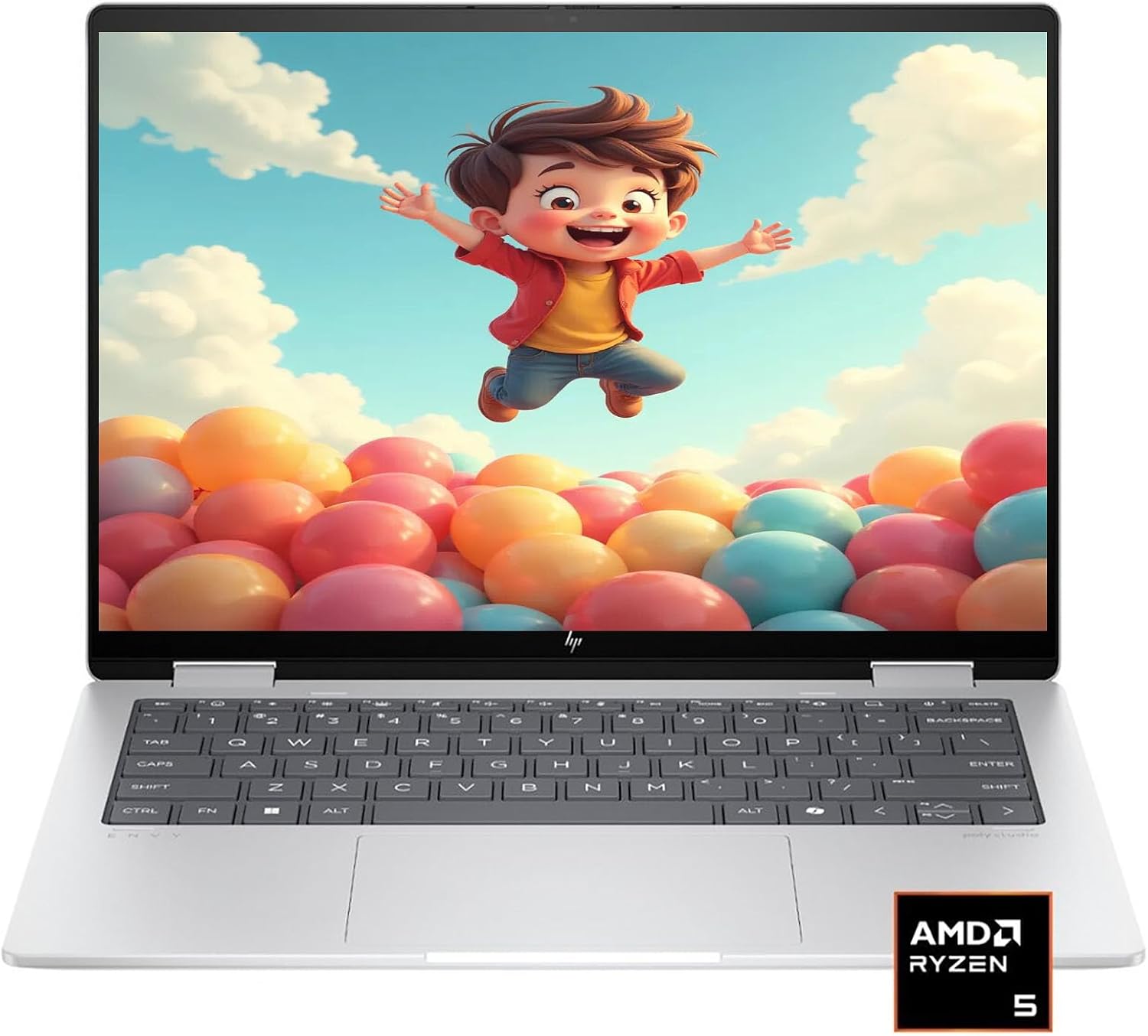 HP Envy X360 Laptop 14 2 in 1 FHD+ IPS Touchscreen AI Laptops, AMD Ryzen 5 8640HS (Beats i7-1255u) Up to 4.9GHz, 16GB RAM 512GB SSD, Backlit Kb, WiFi 6E, Win 11/BWE Accessories