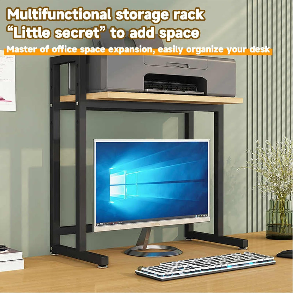 Office printer table, printer cart, 3D printer stand, printer stand with storage rack, home office, multi-function desk office organization and storage printer fax book heavy duty rack(Black,