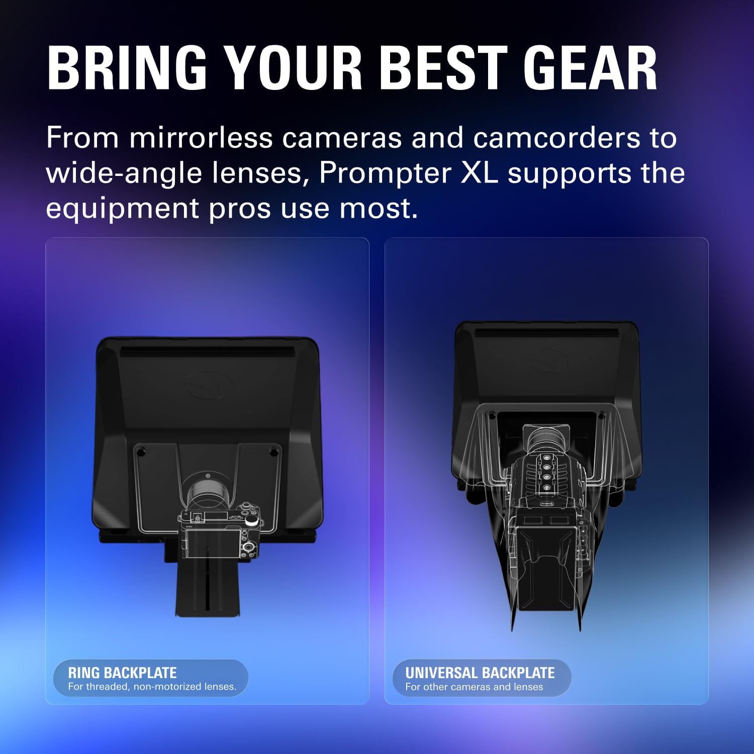 Elgato Prompter XL - Full-Sized Teleprompter with Removable Display, Video Conferencing Monitor, for DSLR Mirrorless & Studio Cameras, Single-Cable Setup - USB-C 3.2 for PC & Mac