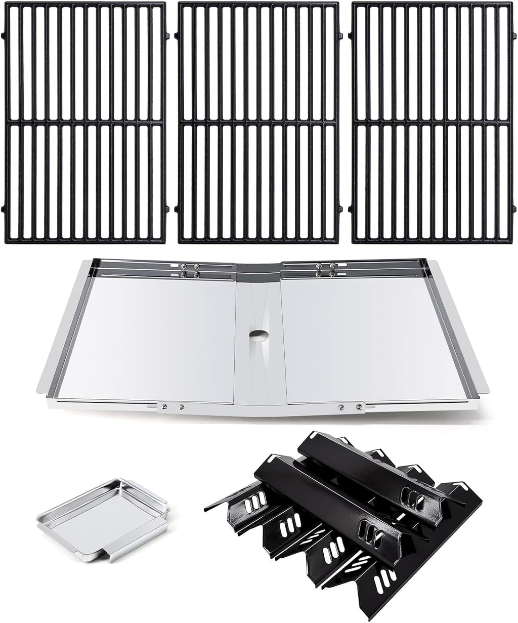 Grill Replacement Parts for Dyna-Glo DGB610SSP DGF600SSP, Drip Pan Grease Tray & Grill Grates & Heat Tents for Dyna Glo DGB610SSP 6 Burner Grill Models