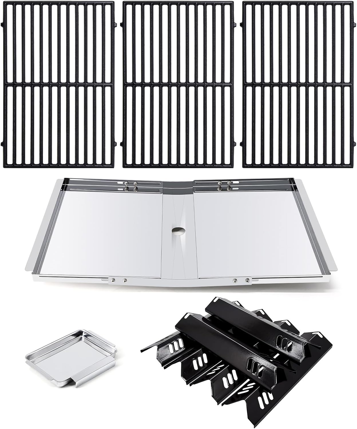 Grill Replacement Parts for Dyna-Glo DGB610SSP DGF600SSP, Drip Pan Grease Tray & Grill Grates & Heat Tents for Dyna Glo DGB610SSP 6 Burner Grill Models