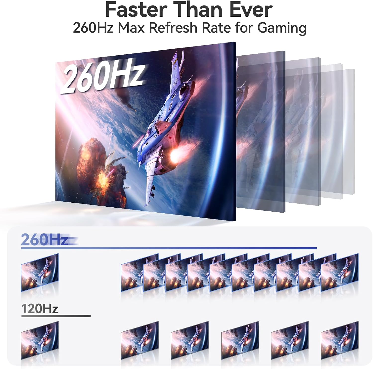 EHOMEWEI Q1g Pro 260Hz QLED 2.5K Portable Gaming Monitor, 15.6' 400Nit Brightness 16:9 Display 2560 * 1440 100% DCI-P3 for Working/Gaming/Travel Phone/Switch/Windows MacOS