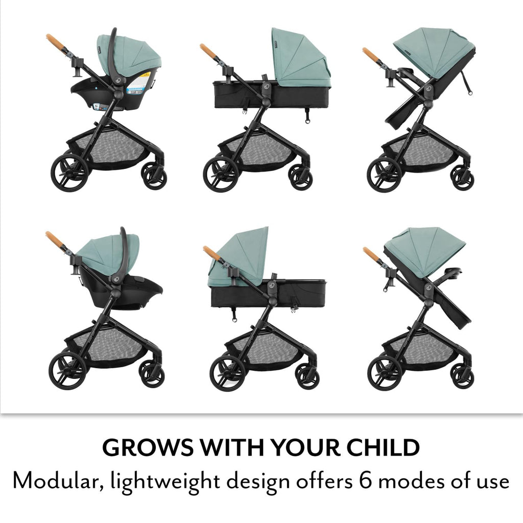 Evenflo Pivot NXT Travel System w/ Revolve180 LiteMax NXT Infant Car Seat (Driftwood Brown)