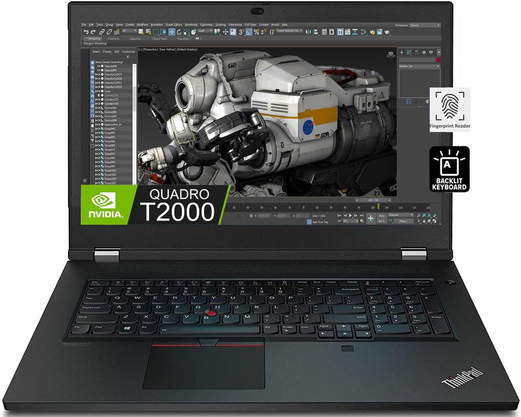 Lenovo Thinkpad P17 Mobile Workstation Laptop (17.3' FHD IPS, Intel 6-Core i7-10750H, 64GB RAM, 2TB SSD, Quadro T2000 4GB Graphics), Backlit KB, Fingerprint, Webcam, Thunderbolt 4, Win11 Pro, Black
