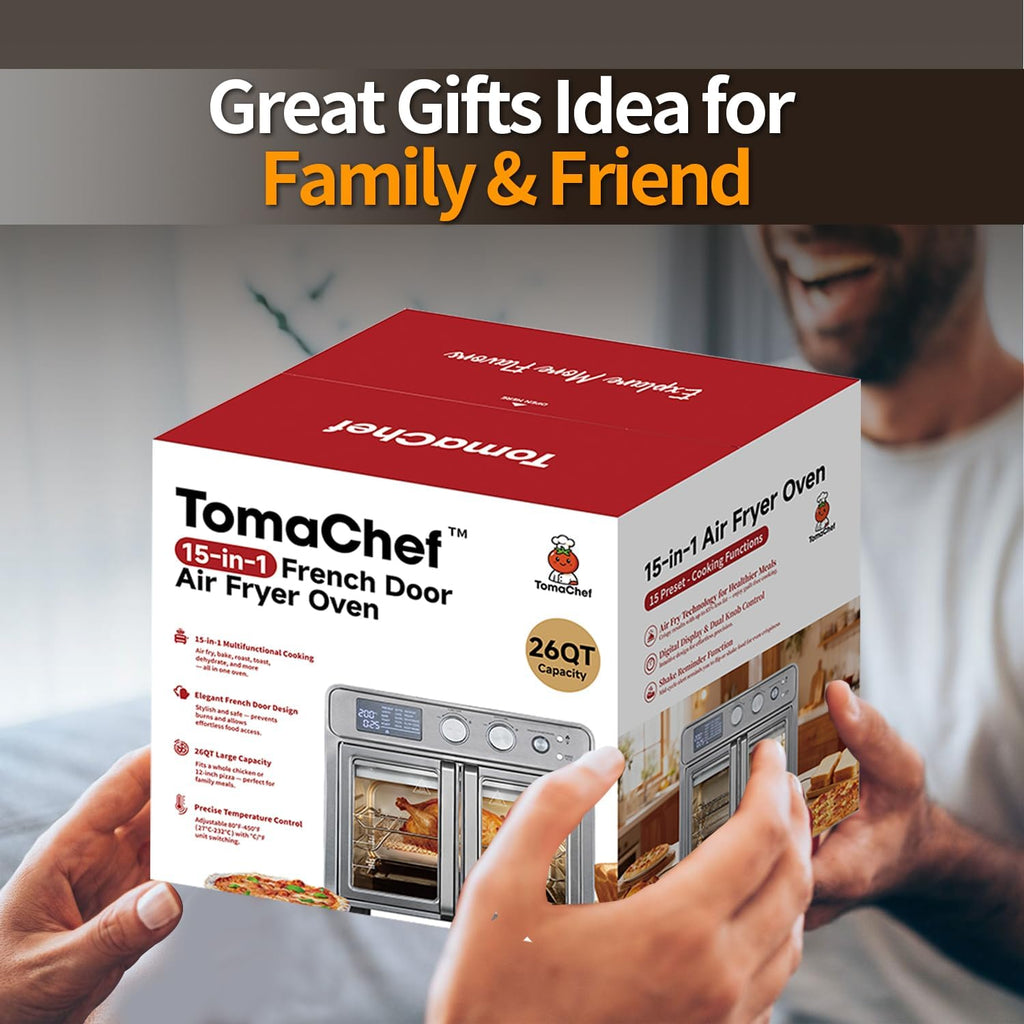 TomaChef 26QT French Door Air Fryer Toaster Oven Combo and Air Fryer