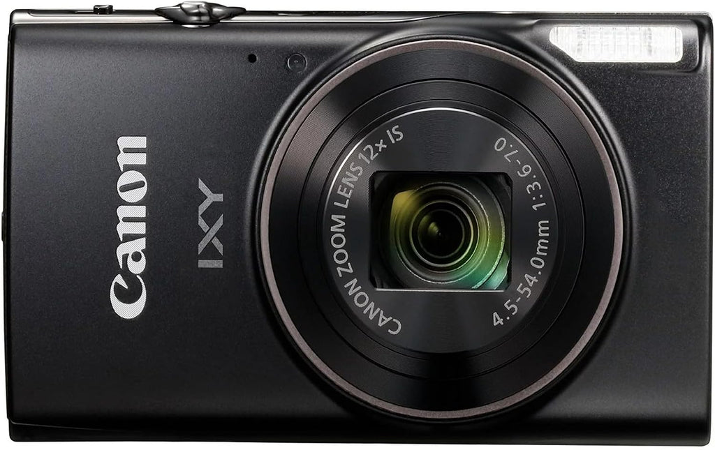 Canon PowerShot IXY 650 (ELPH 360) HS Compact Digital Camera 12x Optical Zoom IXY650 (Black) Bundle 64GB Memory Card + Card Reader + Photo Software + Vlogging Tripod + Cleaning Kit + More