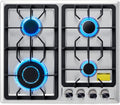VEVOR 24 inch Gas Cooktop 4 Burners Gas Stove Top, Max 27000BTU Built-in Stainless Steel Stove Top LPG/NG Convertible Dual Fuel Cooktop Stoves with Thermocouple Protection for Kitchen Apartment Rvs
