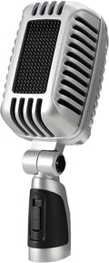 CAROL CLM-101 Professional Vintage Wired Microphone – Dynamic Supercardioid with Dual Microphone-Capsules for Singing, Karaoke, and Stage, Includes Mic, Storage Bag & Switch(Cable Not Included) -Black