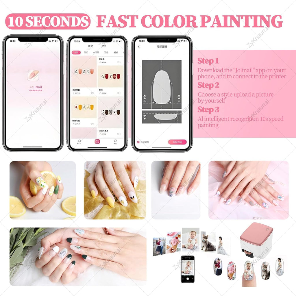 3D Nail Printer Robot Nail Painting Machine Smart Nail Printer - Digital Intelligent Nail Art Printer for Kids/Nail Salon/Manicure/Nail Lovers