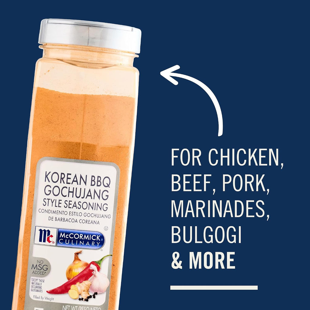 McCormick Culinary Seasoning, Korean BBQ Gochujang Style, No MSG Added, Gluten Free, For Culinary & Professional Kitchens, 24.5 oz (Pack of 6)