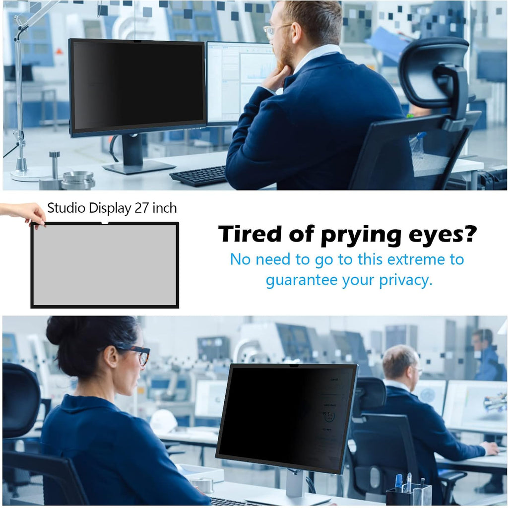 FILMEXT [2-Pack[2022 New] 27 inch privacy screen for monitor compatible with Apple Studio Display 27' Only,Removable Computer Monitor Privacy Screen Shield Anti Blue Light Filter