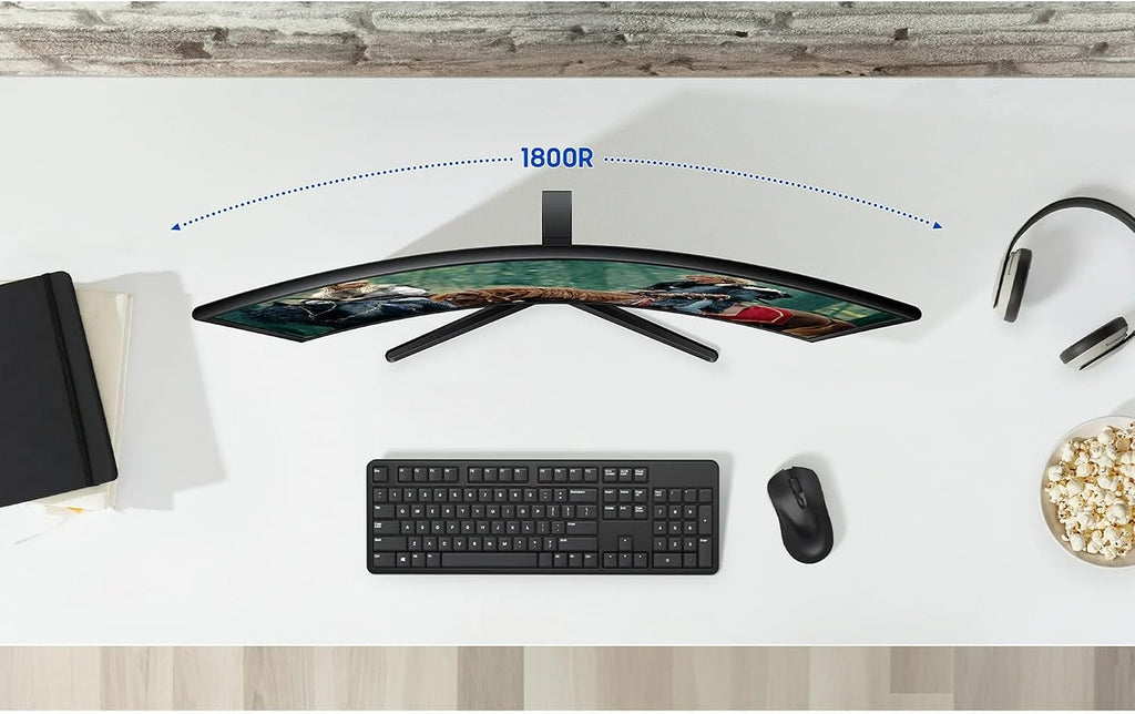 Samsung 27' S3 Series LED Curved Monitor, FHD(1920x1080), 100Hz, 4ms, AMD FreeSync Monitor, HDMI, Black, with HDMI Cable