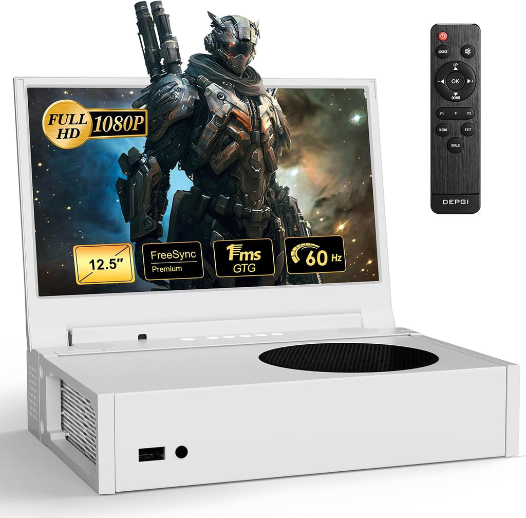 DEPGI 12.5' Portable Gaming Monitor for Xbox Series S (not Included), 1080P Full HD Display with IPS Screen Dual HDMI 2, Support HDR Freesync 3 Game Modes, for Travel Outdoor Indoor Use