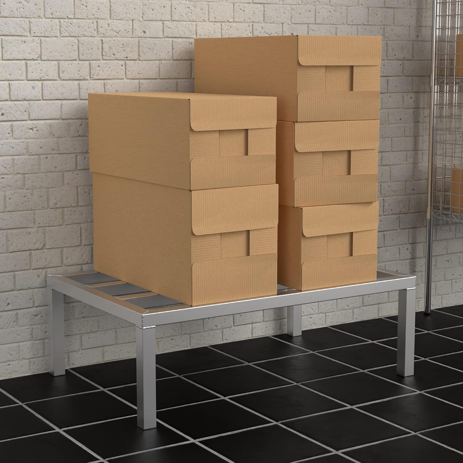 36'' x 24'' x 12'' Aluminum Welded NSF Certified Dunnage Rack - 1715 lb. Capacity, for Restaurant, Storage, Warehouse, Garage