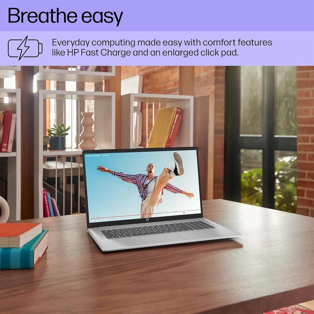 HP 17.3 inch Laptop, FHD Display, AMD Ryzen 5 7430U, 16GB RAM, 512GB SSD, AMD Radeon Graphics, Windows 11 Pro, Natural Silver, Webcam, HDMI, Wi-Fi 6, AI Copilot, w/Mytrix Accessory